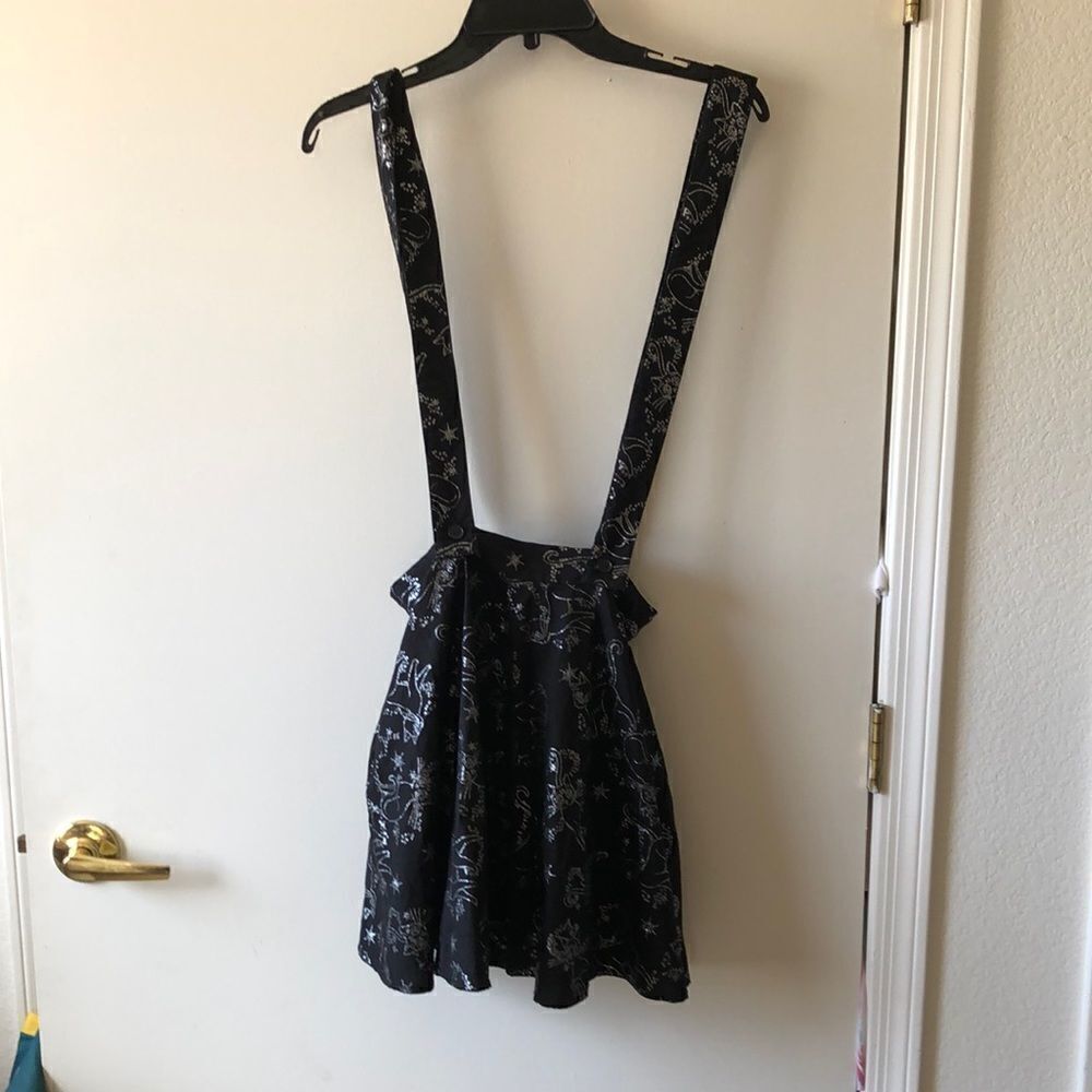Hot Topic Sailor Moon Skirt with Suspenders Size XS Gently used Black/Silver